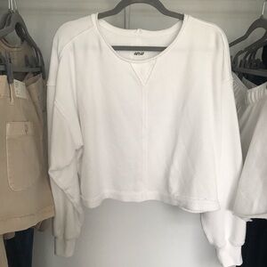 Aerie White Women's Crew Neck Sweatshirt size small